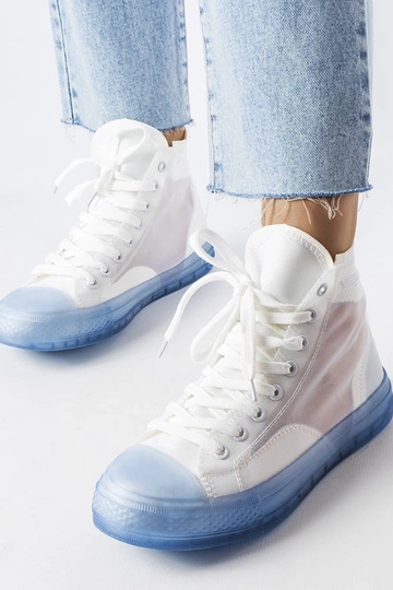 Baskets montantes bleues et blanches Nanterre