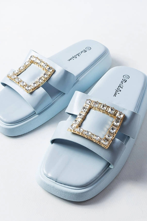 Blaue Flip-Flops mit Zirkonia Fusberta