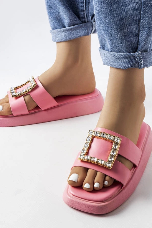 Rosa Flip-Flops mit Zirkonia Fusberta