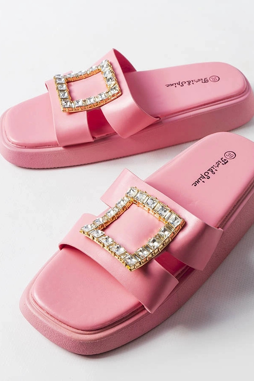 Rosa Flip-Flops mit Zirkonia Fusberta