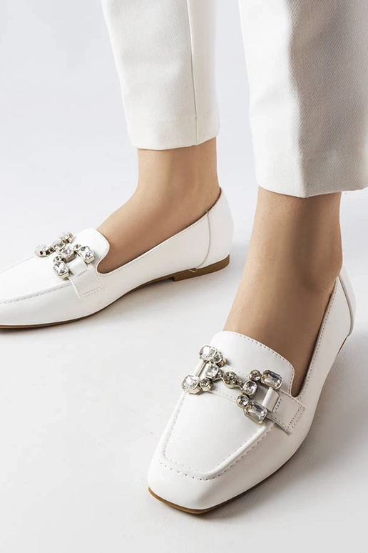 Mocassins blancs avec zircons Marechal Mocassins blancs avec zircons Marechal