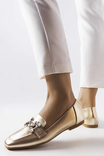 Guld mokkasiner med... 2