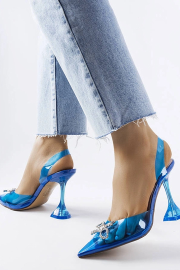 Blaue transparente Pumps...