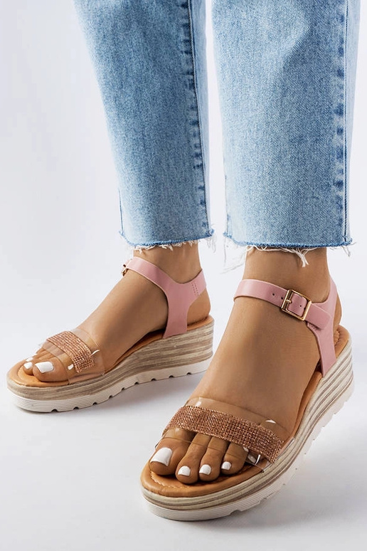 Bussière Pink Wedge Sandaler