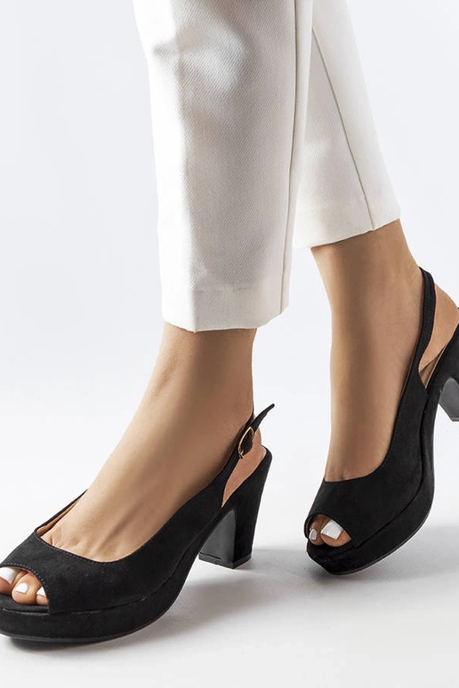 Schwarze Dionne-Sandalen mit Blockabsatz