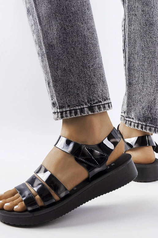 Covillon – Schwarze Keilsandalen aus...