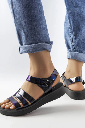 Marineblaue Covillon-Keilsandalen 2