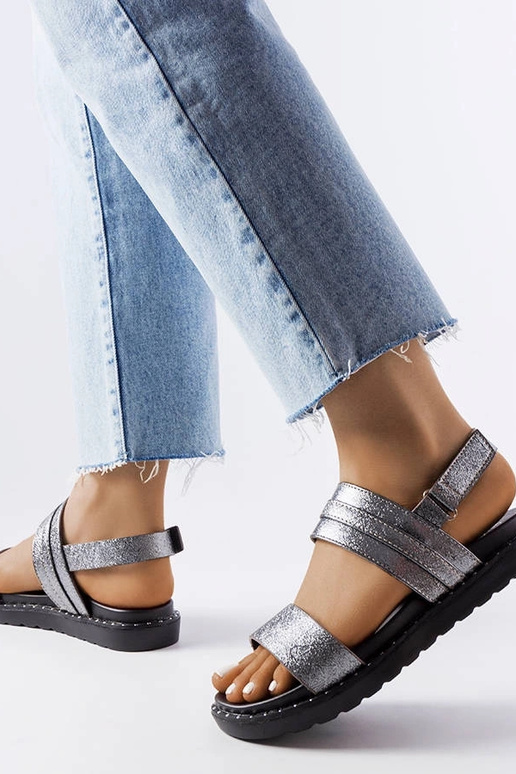 Sandales Felicienne grises brillantes