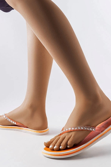 Orange flip-flops med zirkoner Patrier 2