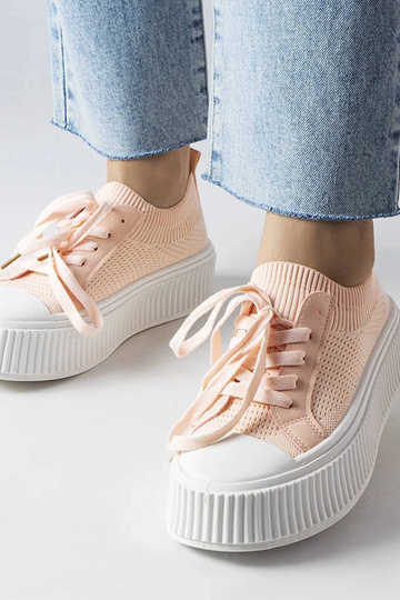 Pink stof sneakers på...