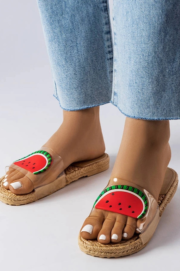 Foddie gennemsigtige vandmelon flip flops