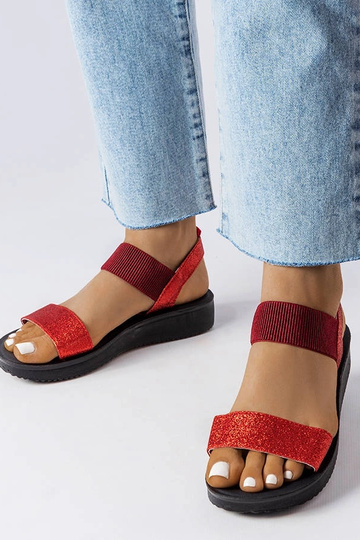 Amathousa Rote Glitzersandalen 2