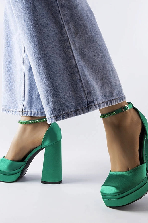 Grüne Pumps mit hohem Absatz Elida