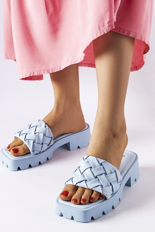 Lora blå traktorsål flip-flops