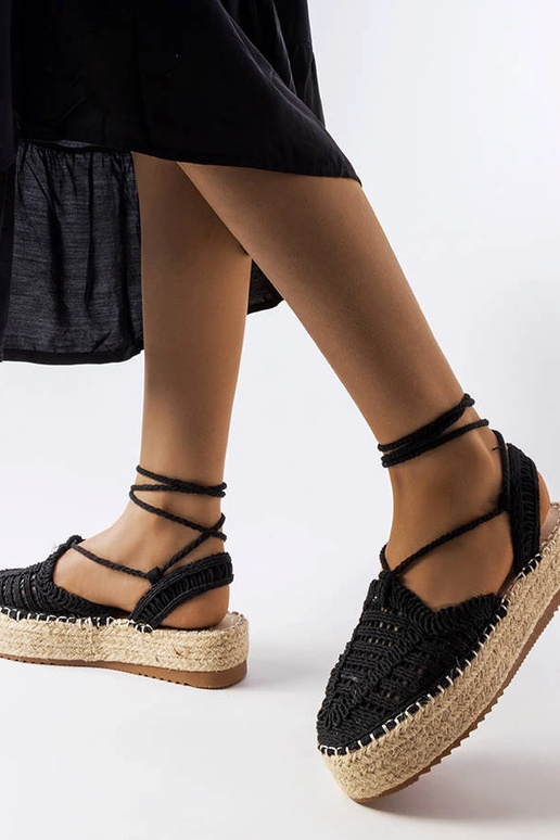 Espadrilles à lacets Partenia noires Espadrilles à lacets Partenia noires