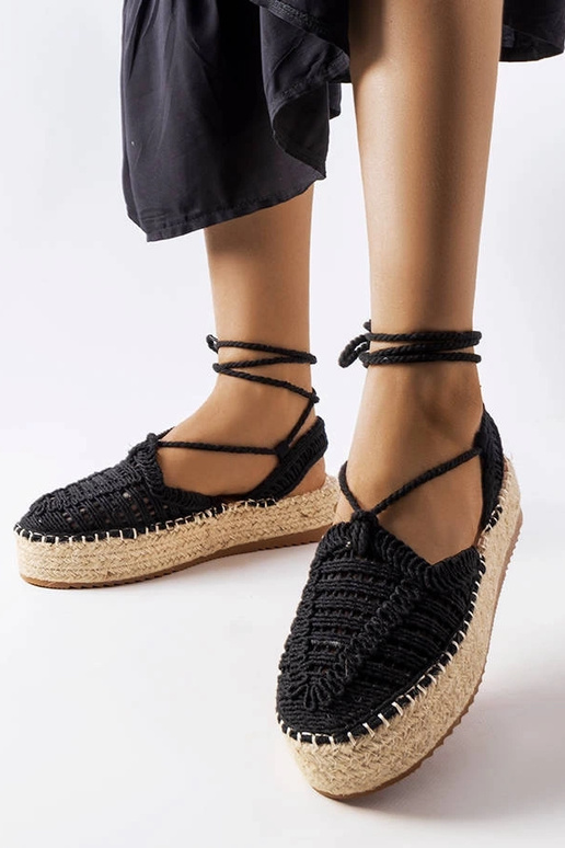 Espadrilles à lacets Partenia noires Espadrilles à lacets Partenia noires