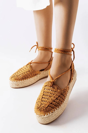 Espadrilles à lacets camel... 2