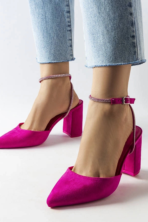 Pink Stella pumps med blokhæl