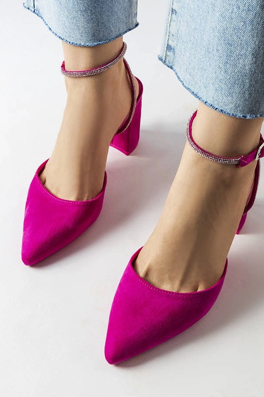 Pink Stella pumps med blokhæl