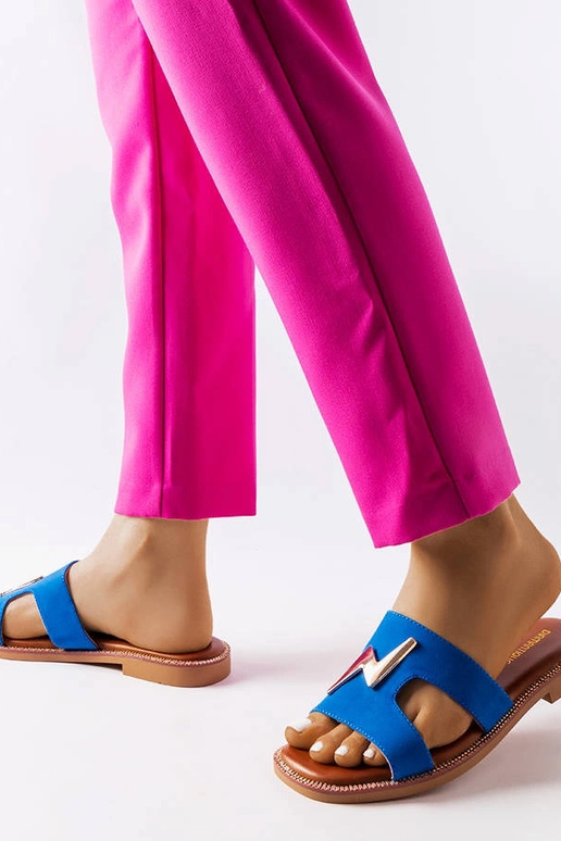 Sandales plates bleues Leyra