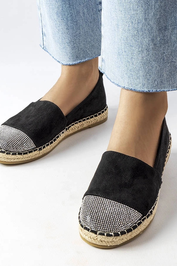 Magali sorte flade slip-on espadriller til kvinder