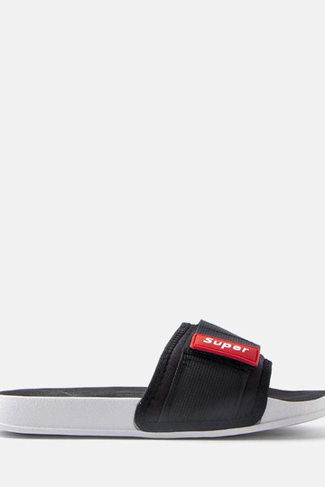 Alley Black Velcro Justerbare flip-flops til mænd 2