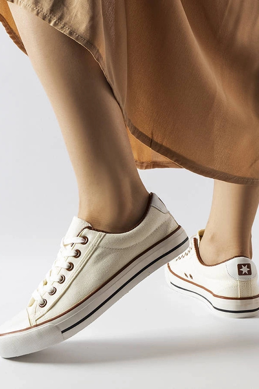 Sneakers i hvidt stof fra Mascherone