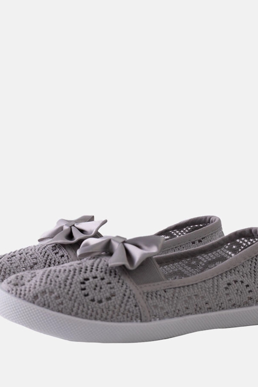 Graue durchbrochene Ballerinas für...