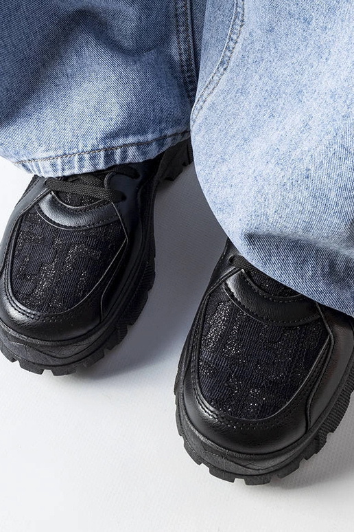 Schwarze klobige Brunswick-Sneaker Schwarze klobige Brunswick-Sneaker