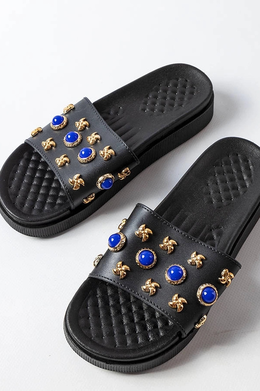 Sort dekorerede Montesarchio flip-flops Sort dekorerede Montesarchio flip-flops