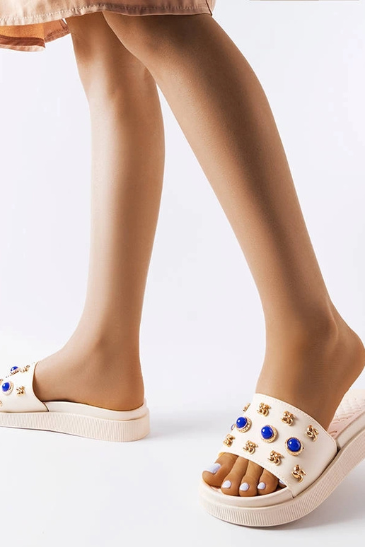 Beige verzierte Flip-Flops von...