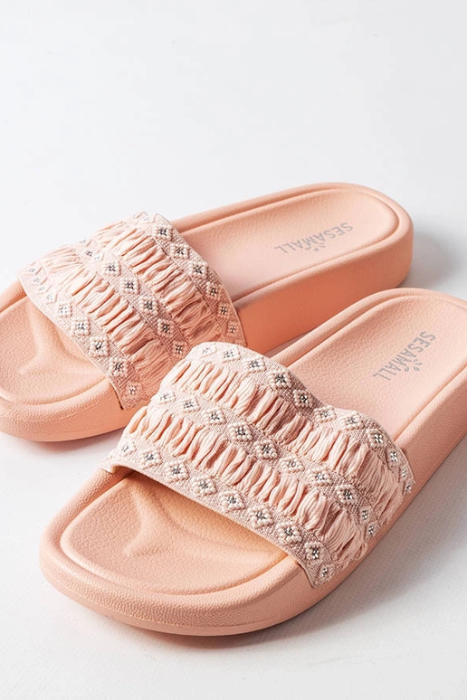 Rosa Flip-Flops mit Rüschen „Ernest“