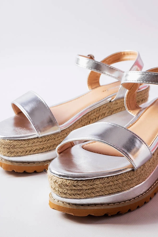 Sandales argentées à plateforme, «...
