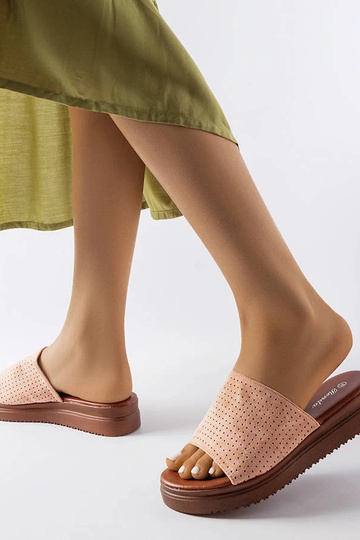 Pink flip-flops med gennembrudt overdel Idabel