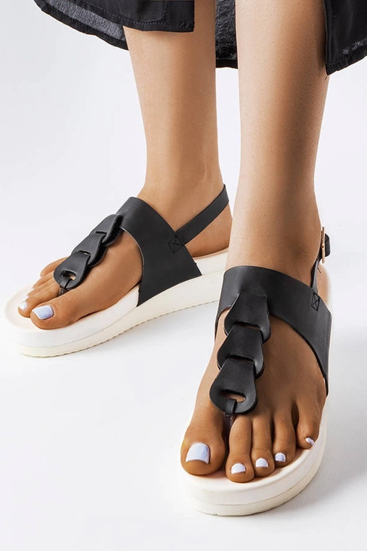 Schwarze Castelletto-Keilsandalen