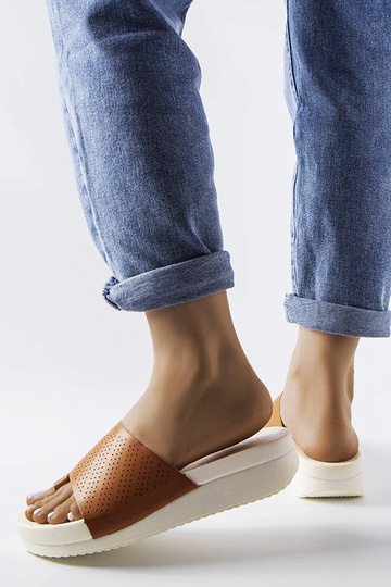 Braune Monferrato-Keilsandalen 2