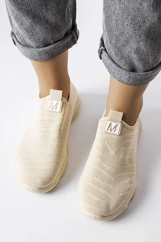 Beige stof sportssko til kvinder Aaron