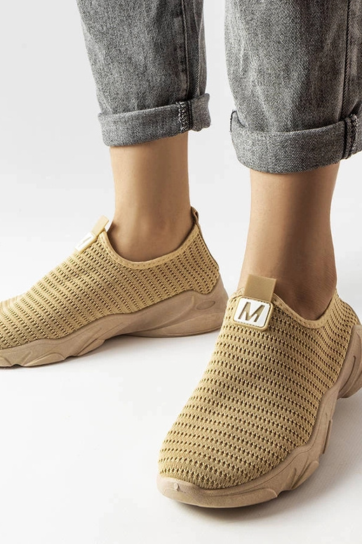 Azalee Mørk Beige Slip-On Sneakers...