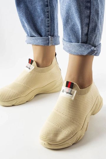 Beige Slip-On-Sportschuhe für Damen Greco