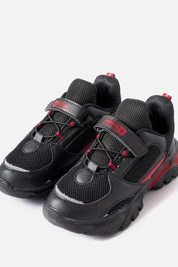 Schwarz-Rote Sportschuhe mit Klettverschluss, „Blanchefle" 2