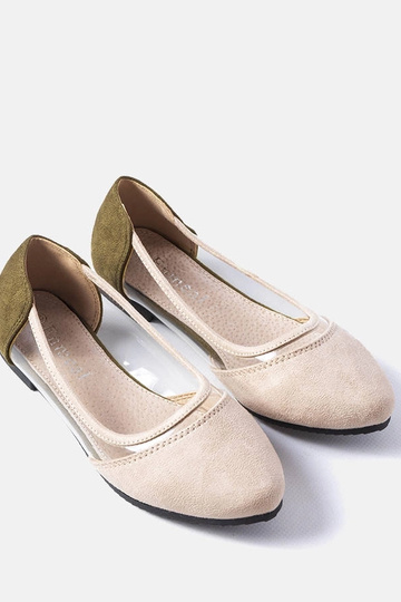 Ballerines en daim rose et vert Kortes pour enfants 2
