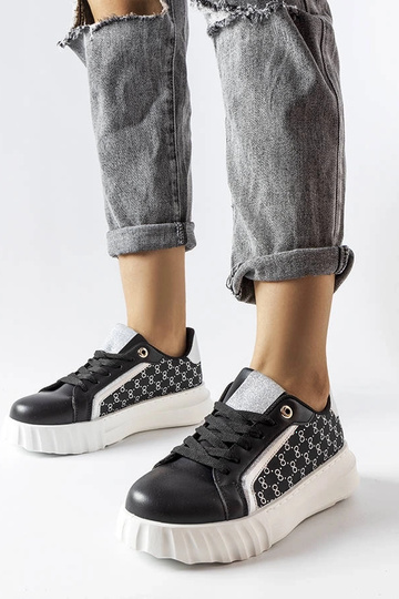 Schwarze Giuseppe Plateau-Sneakers
