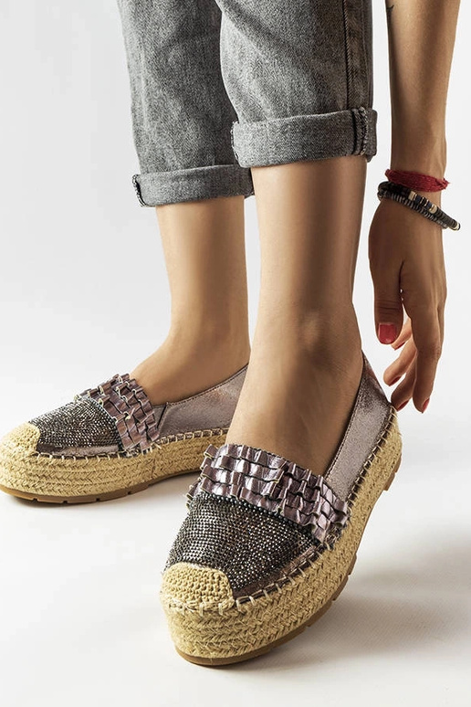 Espadrilles Lauro en zircon argenté -... Espadrilles Lauro en zircon argenté -...