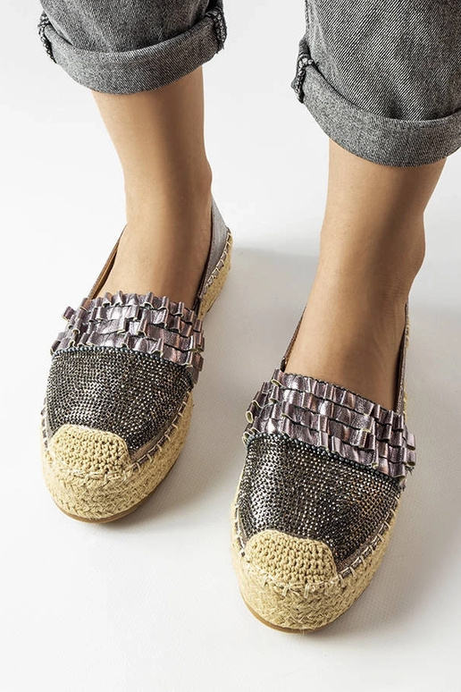 Espadrilles Lauro en zircon argenté -... Espadrilles Lauro en zircon argenté -...
