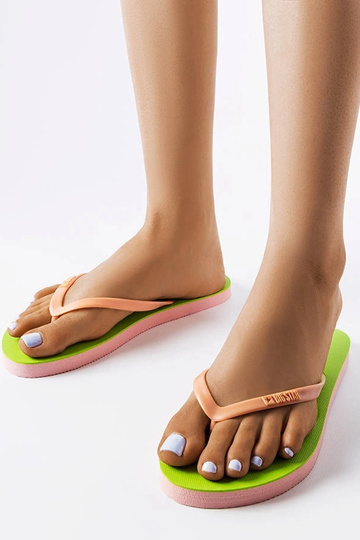 Grønne og lyserøde Big Star flip-flops FF274A330