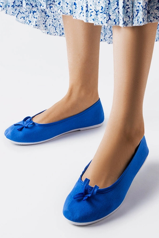 Gendron – Ballerinas aus blauem Stoff