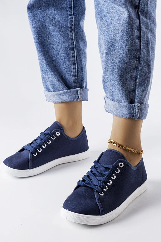 Marineblaue Stoff-Sneakers Razan