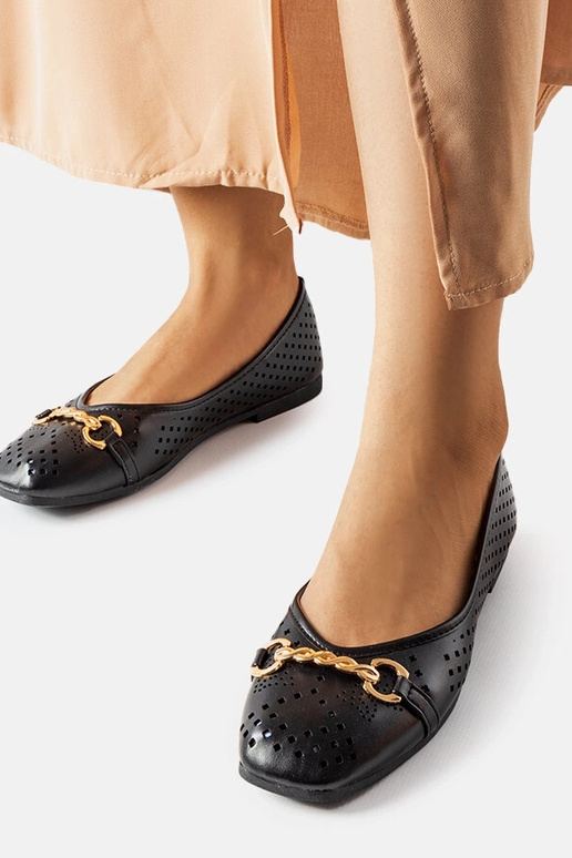 Ballerines Schiavone noires ajourées Ballerines Schiavone noires ajourées