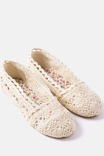 Ballerines bébé beiges crochetées Lisa