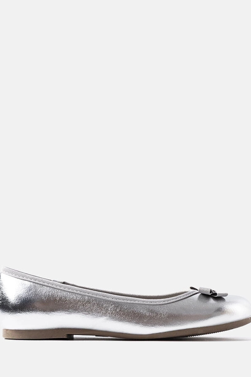 Silberne Ballerinas Fedro aus Lackleder